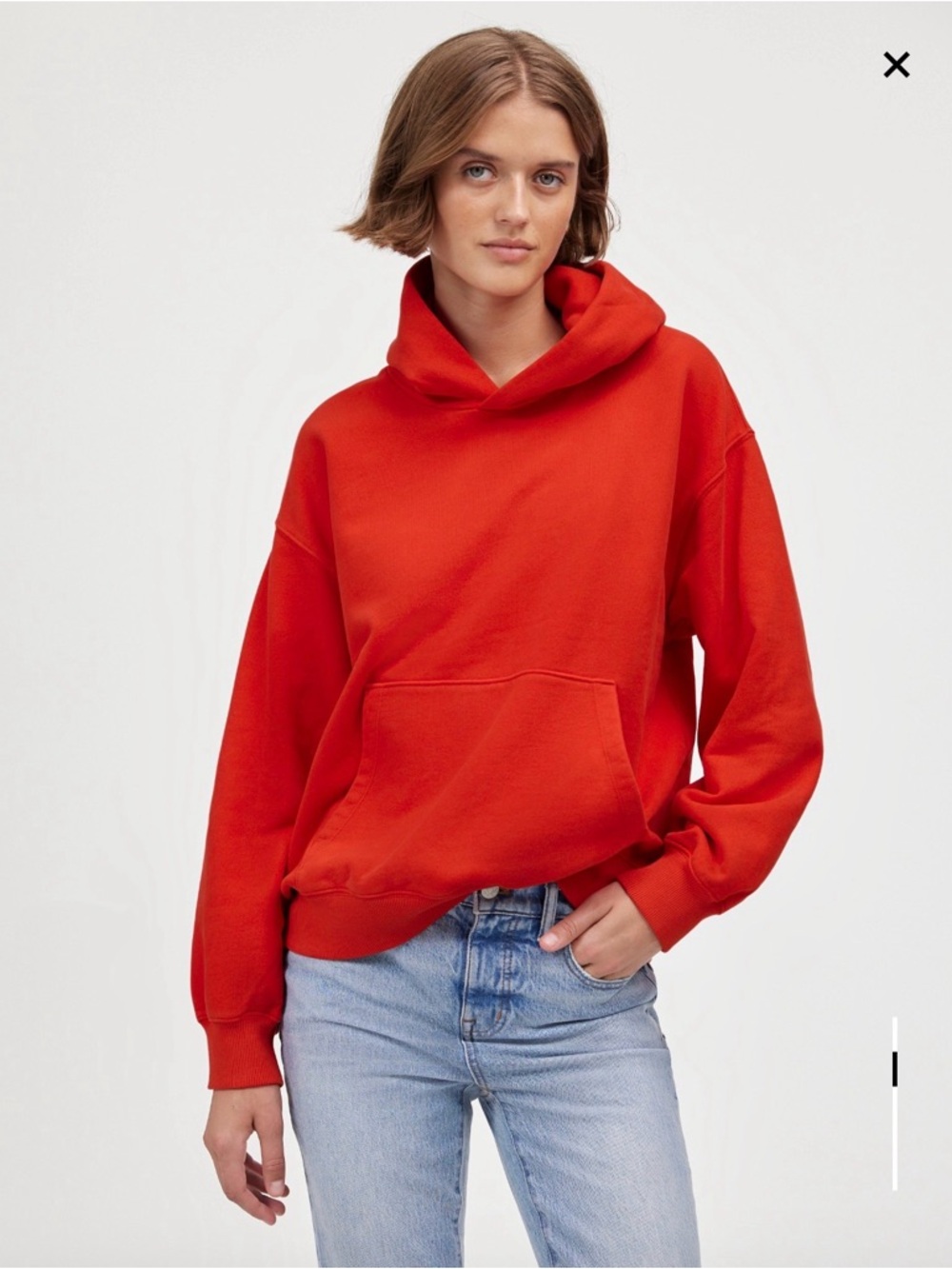 Madewell Red Hooded Pullover Sweatshirt